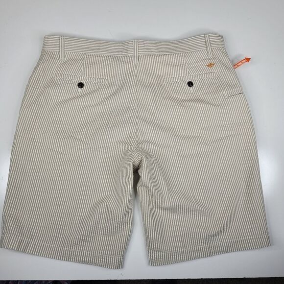 NEW 38 LEVI'S DOCKERS striped Tan white COTTON SHORTS pockets NWT - Picture 11 of 12